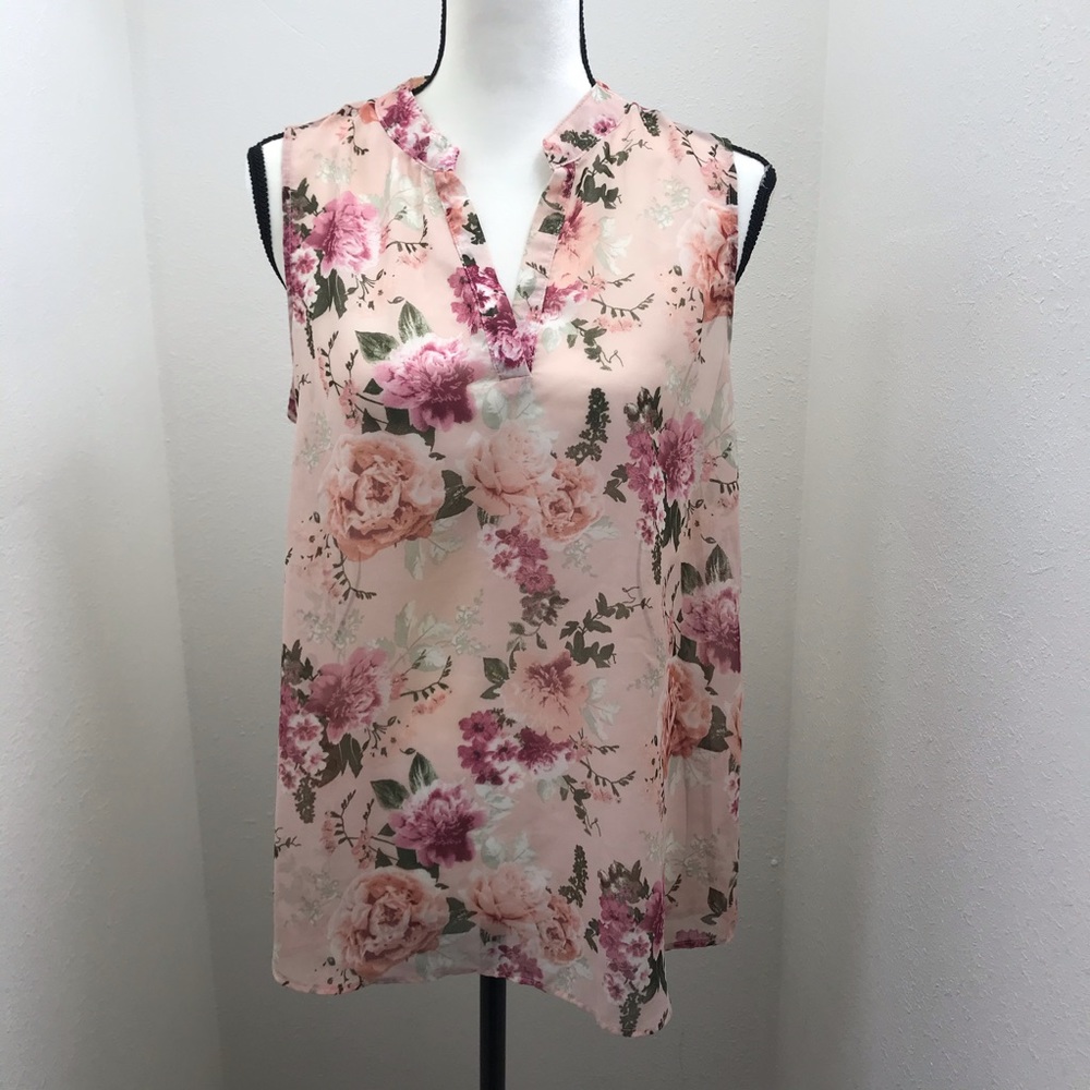 No boundaries women’s size L/G floral sheer tank